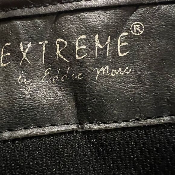 Tom Extreme by Eddie Marc quilted leather tall zip boots w/gold tone hardware - Picture 10 of 10